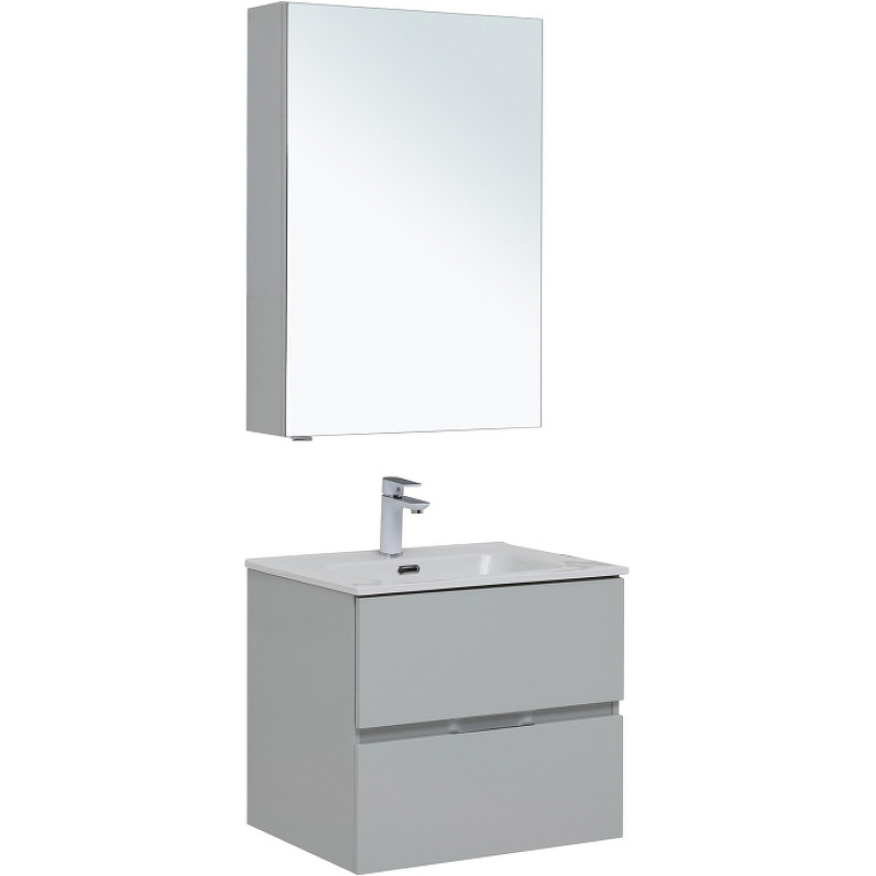 Комплект мебели для ванной Aquanet Алвита New 60 274224 подвесной Серый матовый цена и фото