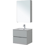 Комплект мебели для ванной Aquanet Алвита New 60 274224 подвесной Серый матовый-1