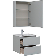 Комплект мебели для ванной Aquanet Алвита New 60 274224 подвесной Серый матовый-5