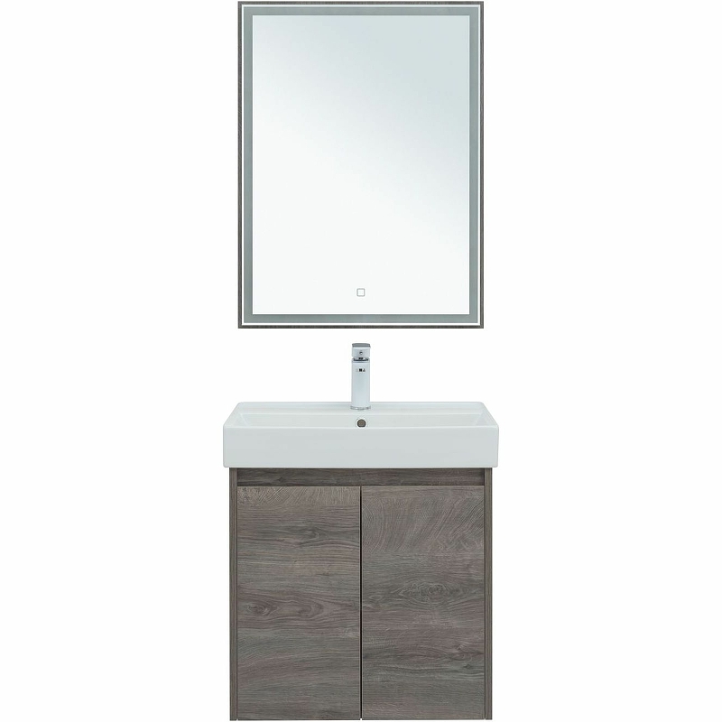 Комплект мебели для ванной Aquanet Nova Lite 60 302533 подвесной Дуб рошелье зеркало aquanet nova lite 75 242258 с подсветкой дуб рошелье