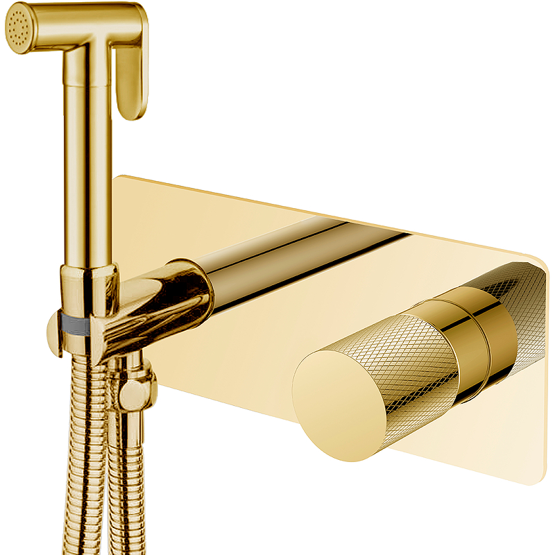 Гигиенический душ со смесителем Boheme Stick 127-GG.2 Золото гигиенический душ со смесителем boheme stick 127 bcr 2 черный матовый хром