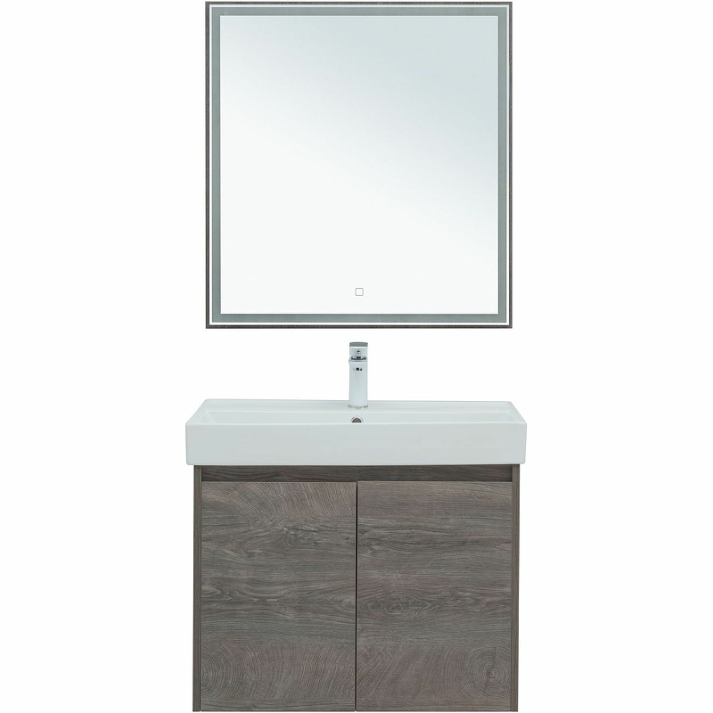 Комплект мебели для ванной Aquanet Nova Lite 75 302536 подвесной Дуб рошелье зеркало aquanet nova lite 100 242623 с подсветкой дуб рошелье