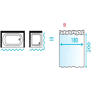 Штора для ванны Ridder Uni 180х200 140301 Белая-2
