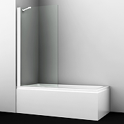 Шторка на ванну WasserKRAFT Berkel 80 48P01-80WFixed профиль Белый стекло прозрачное-1