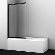 Шторка на ванну WasserKRAFT Dill 80 61S02-80 профиль Черный стекло прозрачное-1