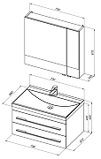 Комплект мебели для ванной Aquanet Нота 75 287701 подвесной Белый-5