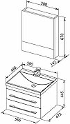 Комплект мебели для ванной Aquanet Нота 58 287700 подвесной Белый-5