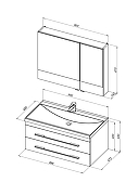 Комплект мебели для ванной Aquanet Нота 90 287702 подвесной Белый-5