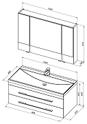 Комплект мебели для ванной Aquanet Нота 100 287696 подвесной Белый-5
