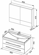 Комплект мебели для ванной Aquanet Верона 90 287653 подвесной Белый-9