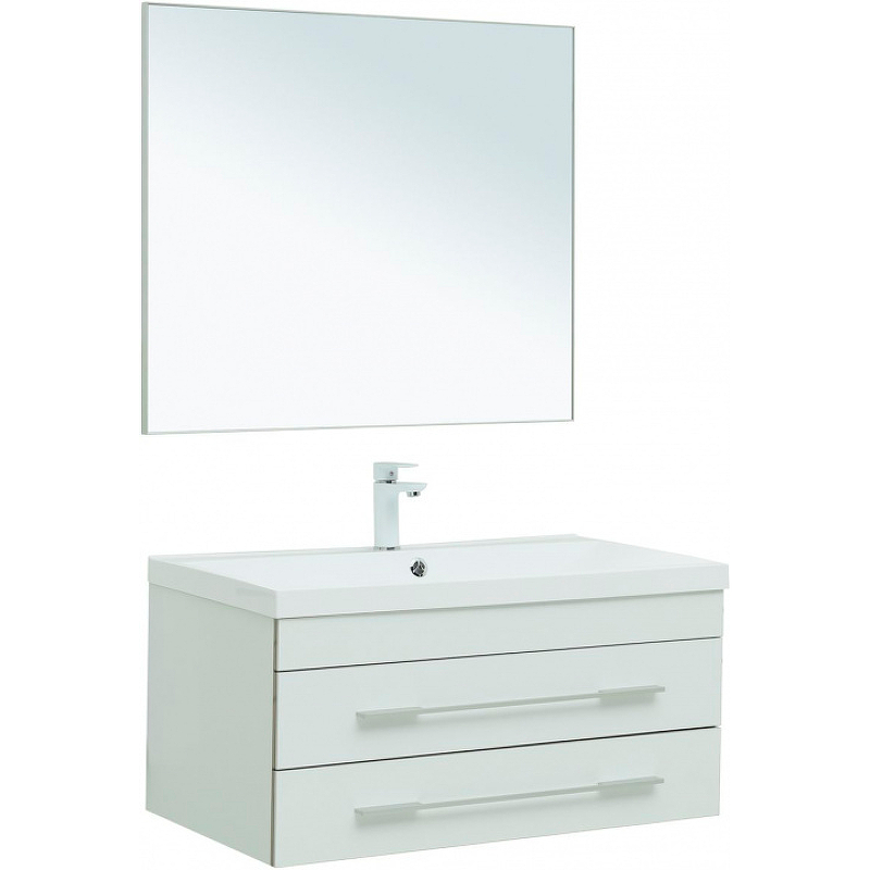 Комплект мебели для ванной Aquanet Верона 90 287639 подвесной Белый матовый комплект мебели для ванной aquanet верона 90 287661 белый