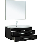 Комплект мебели для ванной Aquanet Верона 90 287640 подвесной Черный матовый-3
