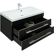 Комплект мебели для ванной Aquanet Верона 90 287640 подвесной Черный матовый-7