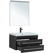 Комплект мебели для ванной Aquanet Верона 75 287638 подвесной Черный матовый-3