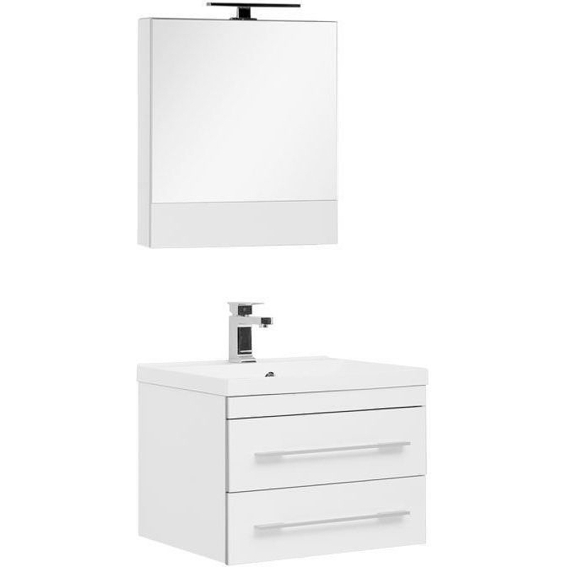 цена Комплект мебели для ванной Aquanet Верона 58 287651 подвесной Белый