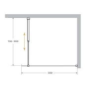 Душевая перегородка Cezares Liberta 125 LIBERTA-L-1-125-C-Cr профиль Хром стекло прозрачное-3