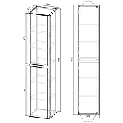 Шкаф пенал Vincea Vico 35 VSC-2V170CN подвесной Carbone-2