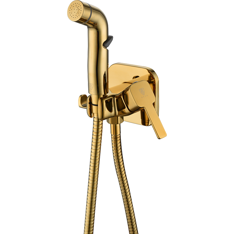 Гигиенический душ со смесителем Rush Capri CA1435-99G Золотой гигиенический душ со смесителем rush capri ca1435 99black черный матовый
