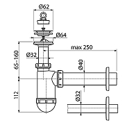 Сифон для раковины Koller Pool R40LC Белый-1