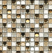 Стеклянная мозаика Vidrepur Aura Mix Gold Blend С0002290 на сетке  31,7x31,7 см