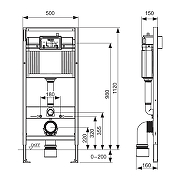 Комплект унитаза Damixa Jupiter DX77C1738SC с инсталляцией Tece Profil 9400412 с сиденьем Микролифт и клавишей смыва Хром глянцевый-9