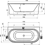 Акриловая ванна Ravak Ypsilon Wall 178x86 XC00100035 без гидромассажа-10