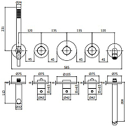 Смеситель для ванны Paffoni Modular Box MDE001CR с термостатом Хром-3