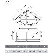 Акриловая ванна Vayer Iryda 150x150 Гл000006822 без гидромассажа-8