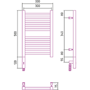 Электрический полотенцесушитель Сунержа Модус 3.0 500х300 L 00-5700-5030 Хром-8