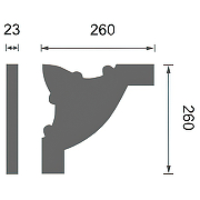Угловой элемент молдинга Перфект AC255-11 23x260x260 мм-2