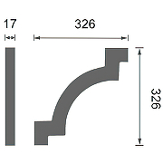 Угловой элемент молдинга Перфект AC255-12 17x326x326 мм-2