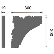 Угловой элемент молдинга Перфект AC256-11 19x300x300 мм-2