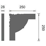 Угловой элемент молдинга Перфект AC258-11 25x250x250 мм-2