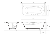 Чугунная ванна Aquatek Гамма 150x75 AQ8050FH-00 без антискользящего покрытия-1