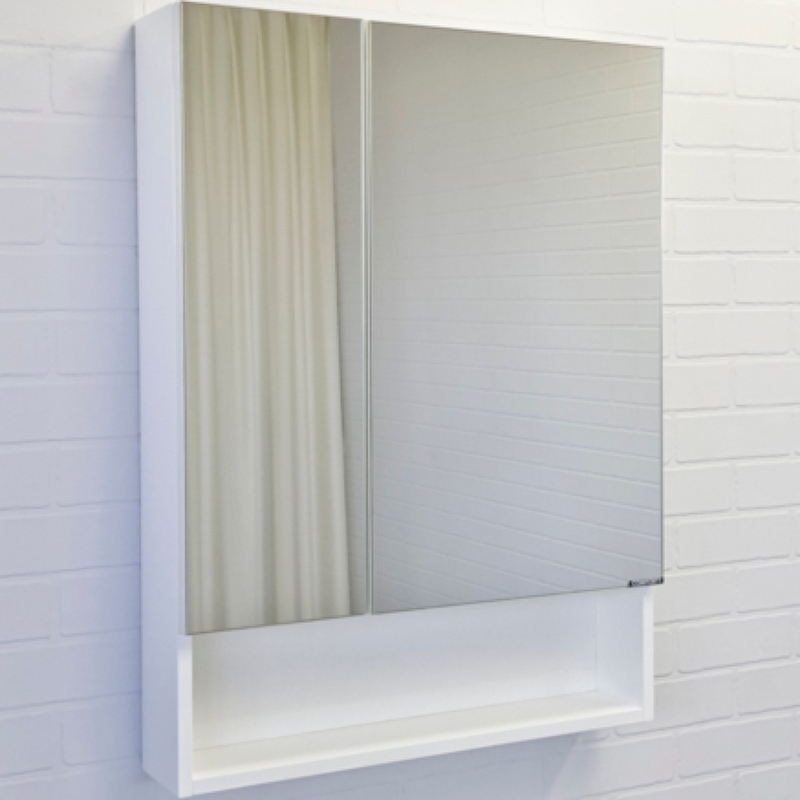 Зеркальный шкаф Comforty Никосия 60 00-00011199 Белый глянцевый зеркальный шкаф 80х72 см белый глянец санта родос 106017