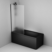 Шторка на ванну AM.PM Gem 80 W90BS-080-140BM профиль Черный матовый стекло матовое-3