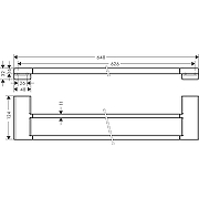 Полотенцедержатель Hansgrohe AddStoris 41743140 двойной Шлифованная бронза-2