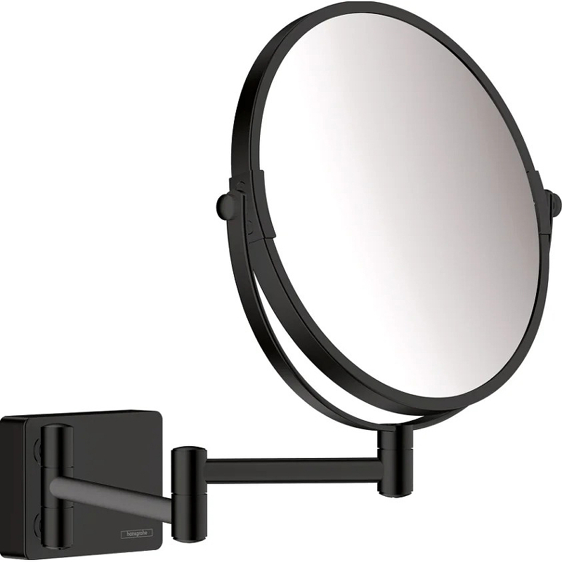 цена Косметическое зеркало Hansgrohe AddStoris 41791670 с увеличением Черное матовое