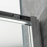 Душевая дверь Vincea Slim-U 120 VDS-2SU120CLB профиль Черный матовый стекло прозрачное-1