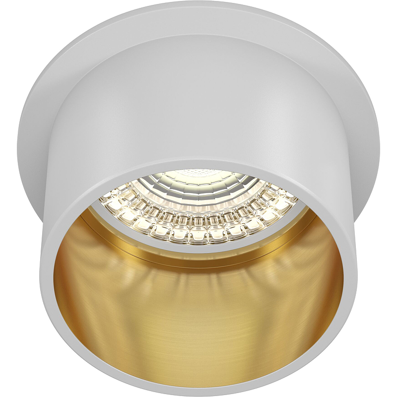 Встраиваемый светильник Maytoni Downlight Reif DL050-01WG Белый Золото светильник светодиодный встраиваемый gauss downlight 90х56 мм 6 вт 100 265 в 4000к ip20 белый 948411206