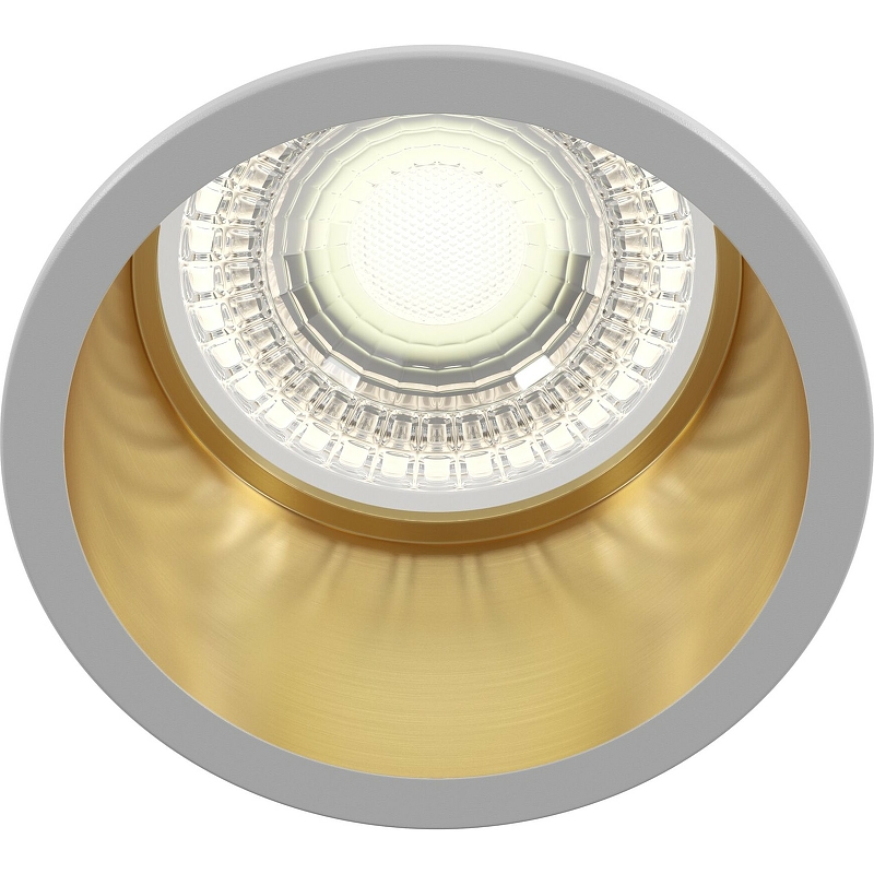 Встраиваемый светильник Maytoni Downlight Reif DL049-01WG Белый Золото светильник светодиодный встраиваемый gauss downlight d120х63 мм 11 вт 170 240 в 4000к ip20 белый 946411211