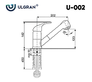 Смеситель для кухни Ulgran Classic U-002-310 Серый-4