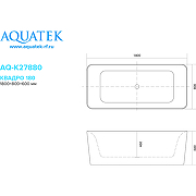 Акриловая ванна Aquatek Квадро 180x80 AQ-K27880 без гидромассажа-2