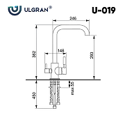 Смеситель для кухни Ulgran Classic U-019-308 Черный-4