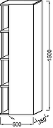 Шкаф пенал Jacob Delafon Terrace 50 R EB1740DRU-G1C подвесной Белый глянцевый-1
