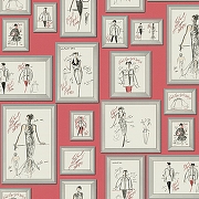 Обои AS Creation Karl Lagerfeld 37846-2 Винил на флизелине (0,53*10,05) Красный, Люди/Предметы