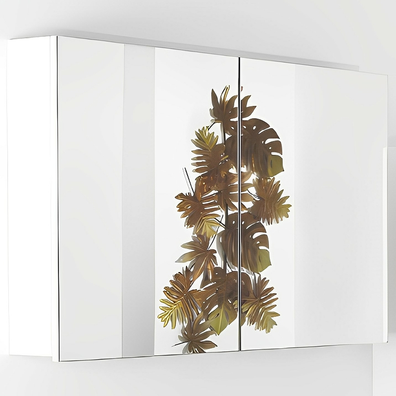 Зеркальный шкаф Boheme Armadi Art Vallessi 100 546-W с подсветкой Белый глянец зеркальный шкаф art