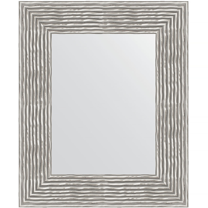 Зеркало Evoform Definite 56х46 BY 3025 в багетной раме - Волна хром 90 мм зеркало evoform definite 66х46 хром