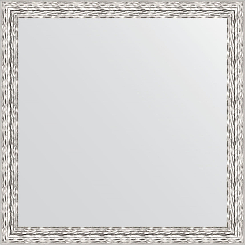 Зеркало Evoform Definite 61х61 BY 3134 в багетной раме - Волна алюминий 46 мм зеркало evoform definite 61х61 by 3133 в багетной раме серебряный дождь 46 мм