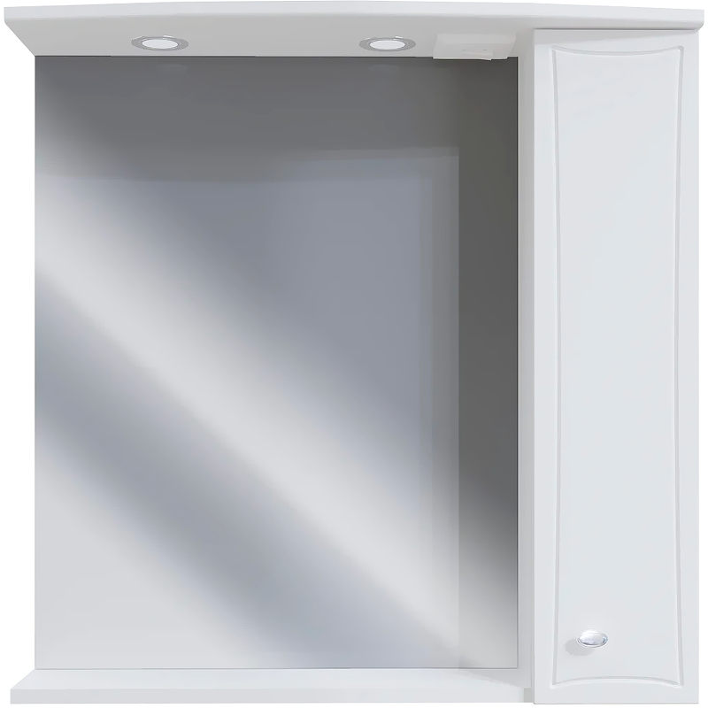 Зеркало со шкафом DIWO Кострома 75 R KOS.Z.75/P/W с подсветкой Белое зеркало со шкафом diwo дмитров 60 l со дм04060 011л с подсветкой белое